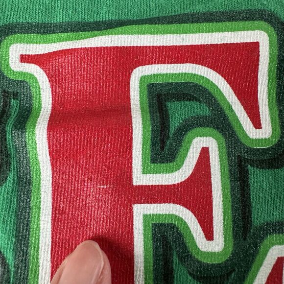 Christmas Shirt Size 2XL Green Nice Until Proven Naughty Crew Neck Pullover - Picture 8 of 10